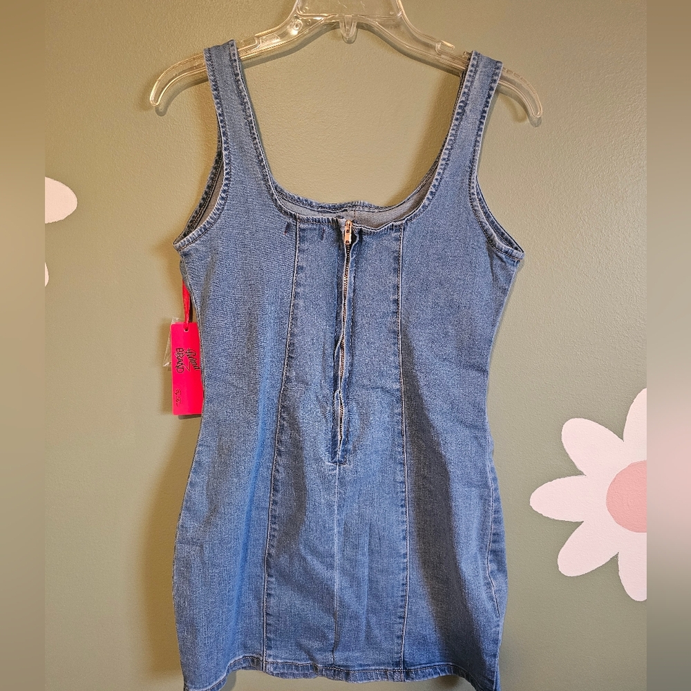 Roma Blue Denim Button-Front Mini Dress - Picture 5 of 7